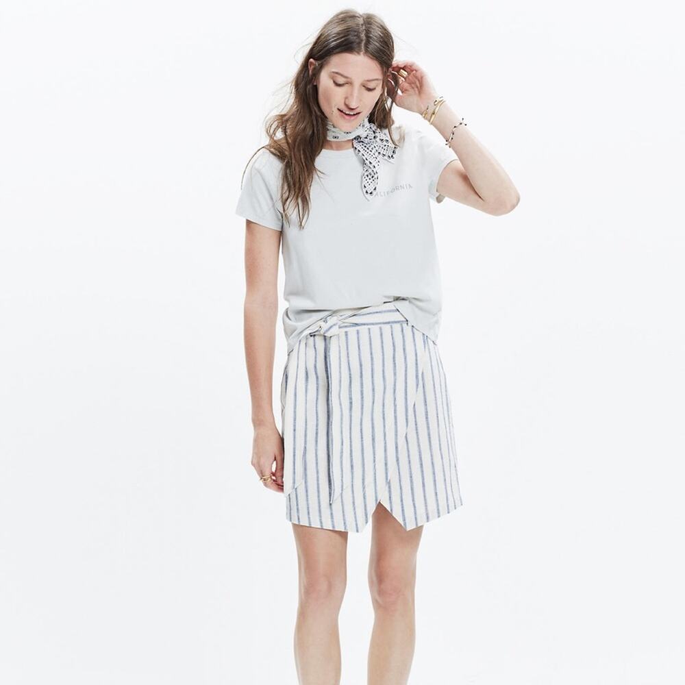 Madewell Portside Skirt in Ikat Stripe size 12